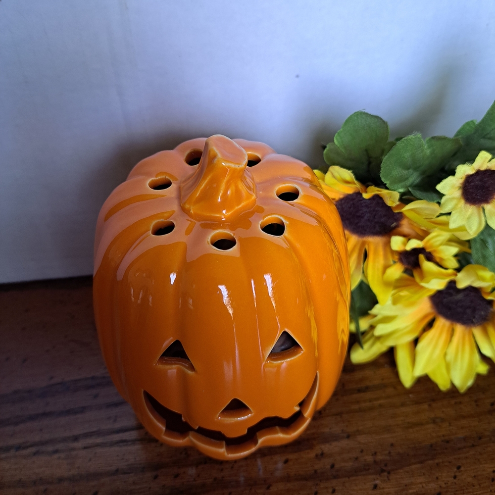 Orange Pumpkin Candle Holder - Picture 3 of 4